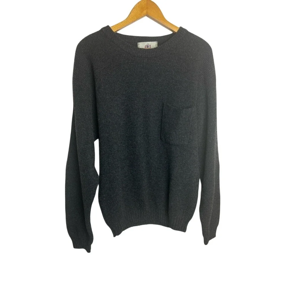 Vtg The Territory Ahead Wool Cashmere Pullover Mens Sweater Size M Dark Gray